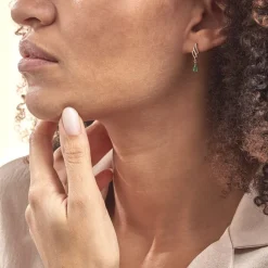 Histoire d'Or Boucles D'oreilles Pendantes Or Jaune  Patrocle Emeraude Et Diamants Discount