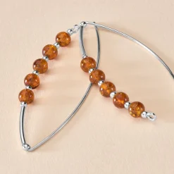 Histoire d'Or Boucles D'oreilles Pendantes Satu Argent Blanc Ambre Online