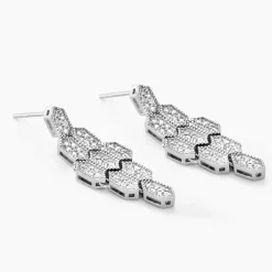 Histoire d'Or Boucles D'oreilles Pendantes Versailles Argent Blanc Oxyde Zirconium Clearance