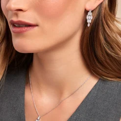 Histoire d'Or Boucles D'oreilles Pendantes Versailles Argent Blanc Oxyde Zirconium Clearance