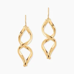 Histoire d'Or Boucles D'oreilles Pendantes Merone Vagues Or Jaune Clearance