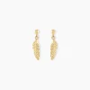 Histoire d'Or Boucles D'oreilles Pendantes Bartolomea Feuille Or Jaune Sale