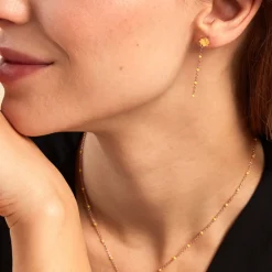 Histoire d'Or Boucles D'oreilles Pendantes Mimosa Argent Rose Outlet