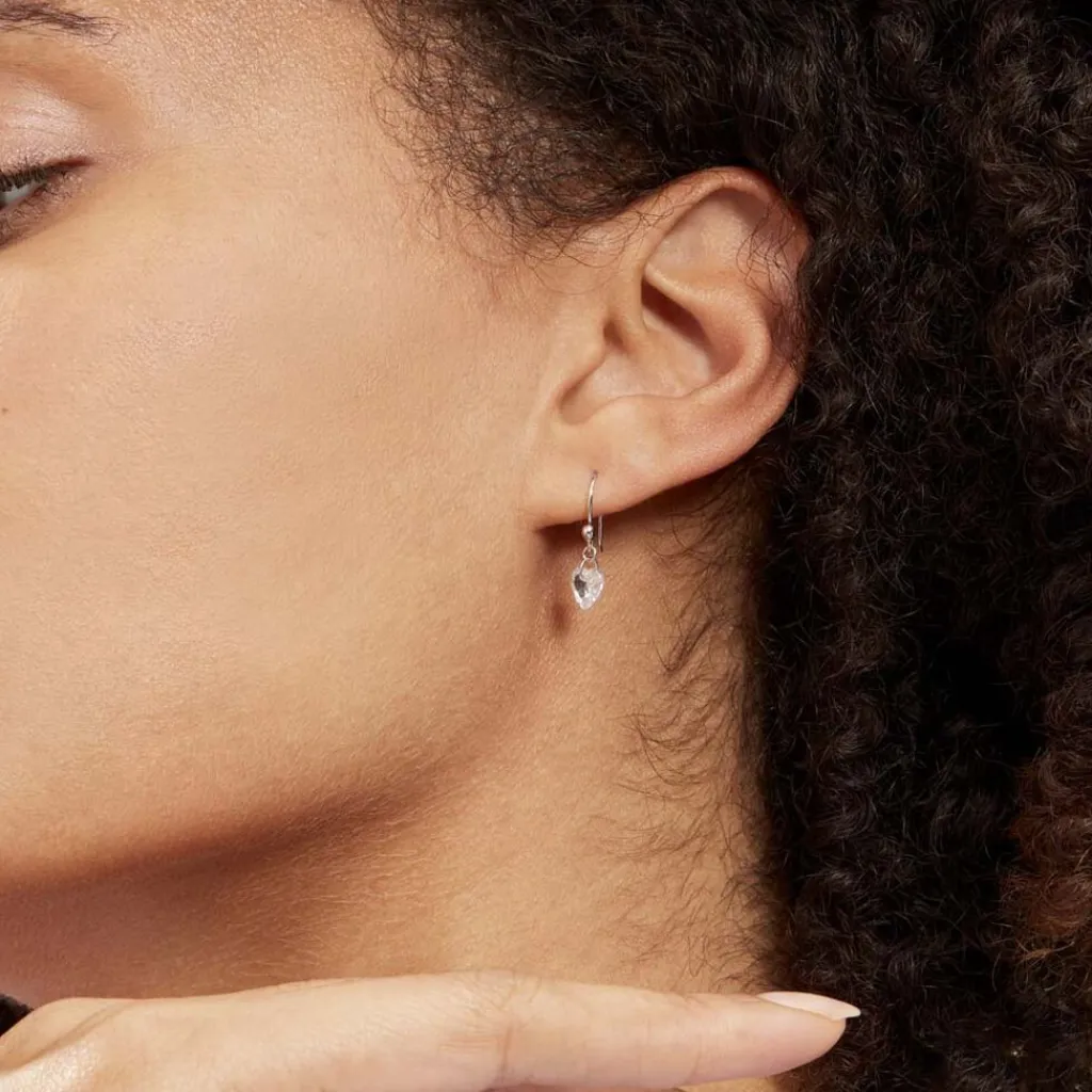 Histoire d'Or Boucles D'oreilles Pendantes Argent Blanc Sopher Oxydes De Zirconium New