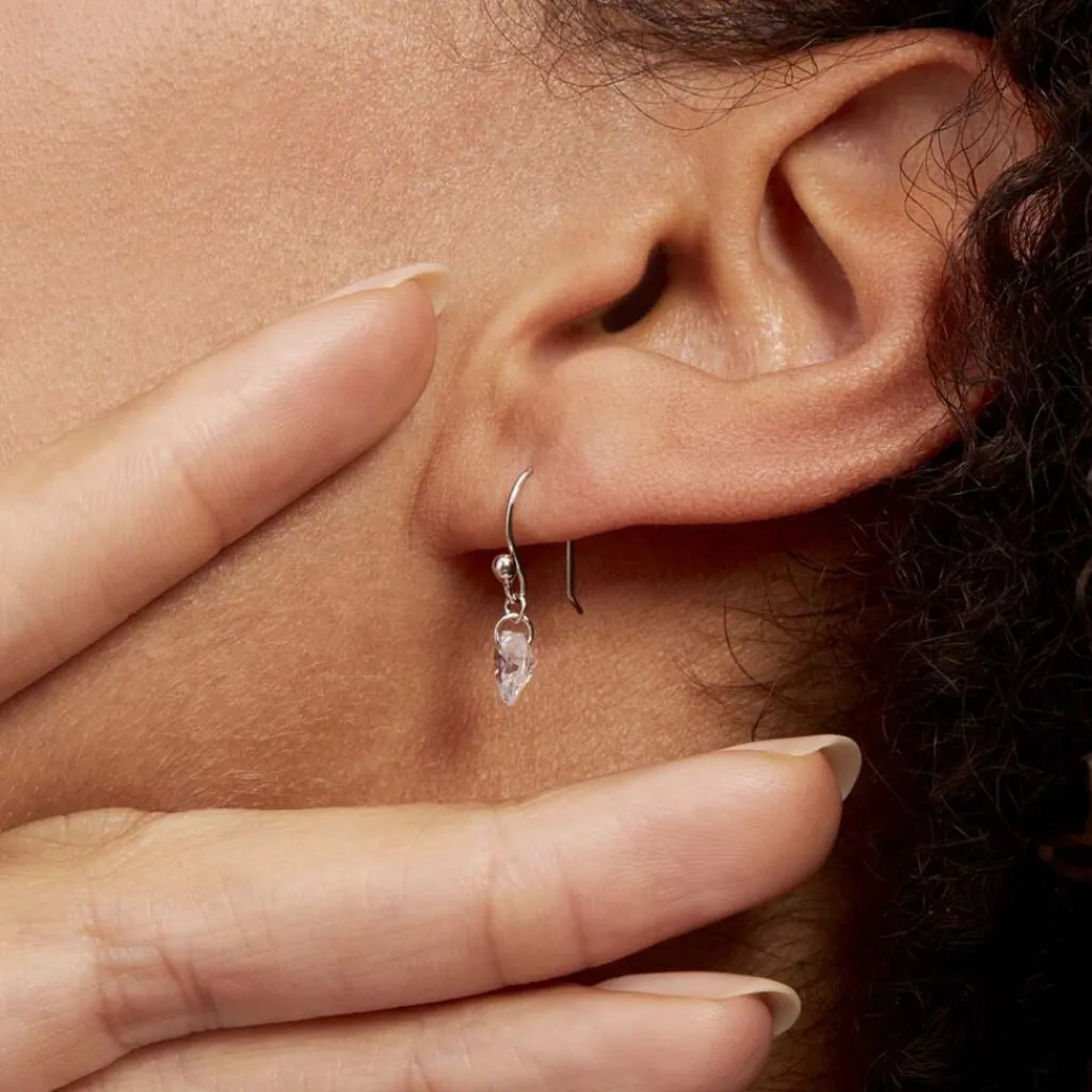 Histoire d'Or Boucles D'oreilles Pendantes Argent Blanc Sopher Oxydes De Zirconium New