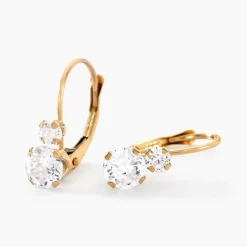 Histoire d'Or Boucles D'oreilles Pendantes Gulbeyaz Or Jaune Oxyde De Zirconium Clearance