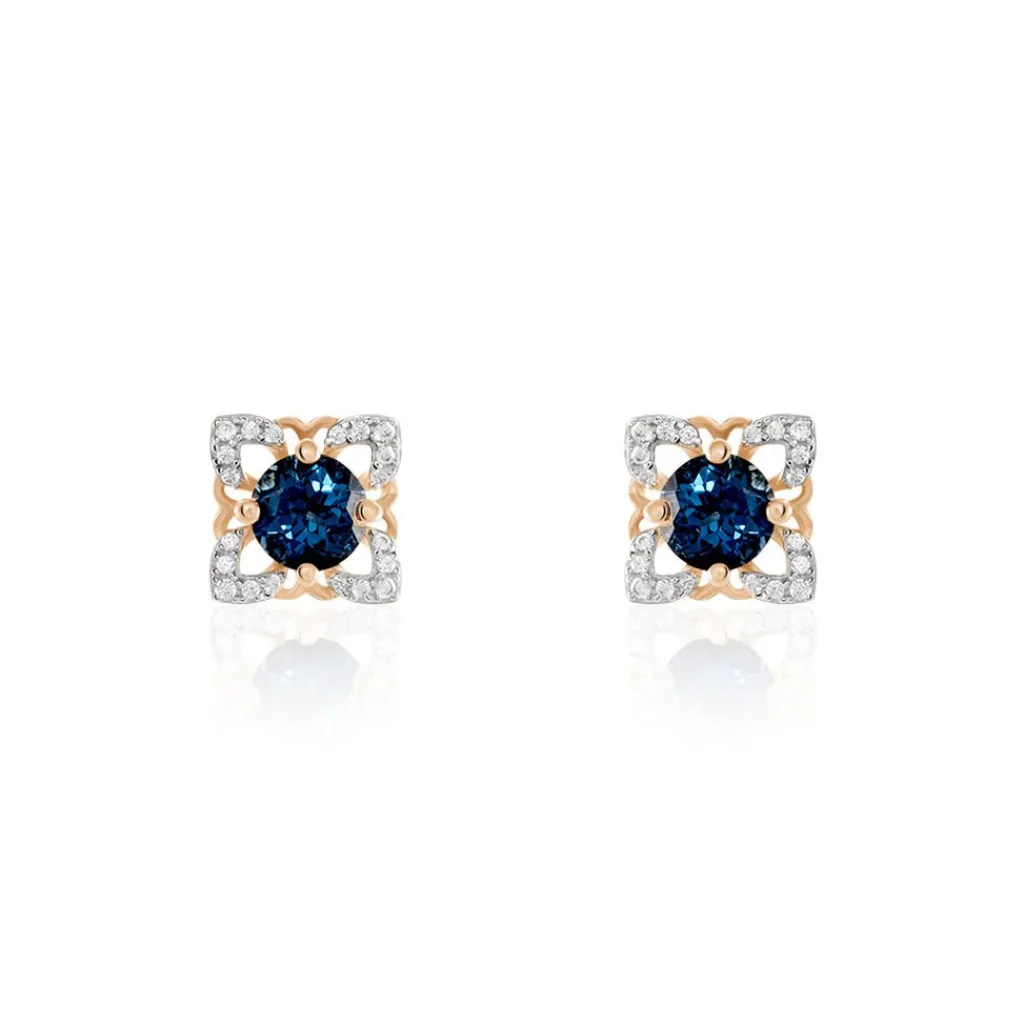 Histoire d'Or Boucles D'oreilles Pendantes Haia Or Rose Topaze Et Oxyde De Zirconium Outlet