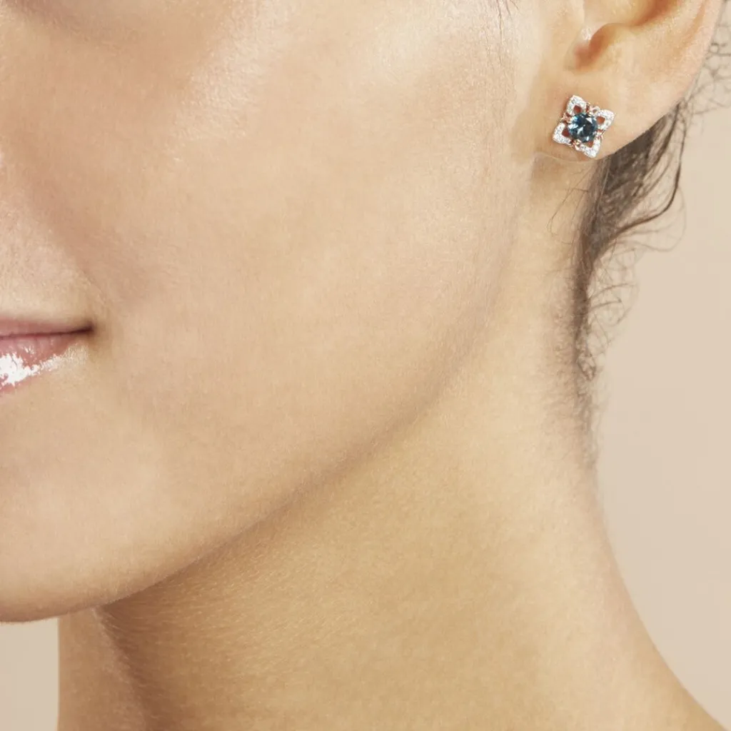 Histoire d'Or Boucles D'oreilles Pendantes Haia Or Rose Topaze Et Oxyde De Zirconium Outlet
