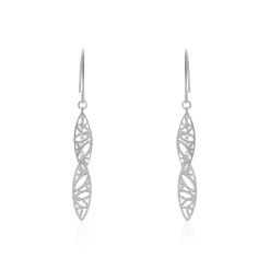 Histoire d'Or Boucles D'oreilles Pendantes Bartolomea Feuille Or Blanc Online