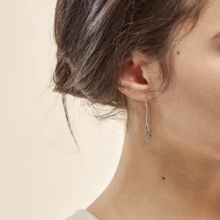 Histoire d'Or Boucles D'oreilles Pendantes Bartolomea Feuille Or Blanc Online