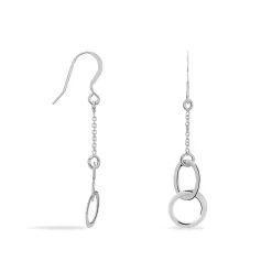 Histoire d'Or Boucles D'oreilles Pendantes Toi Et Moi Argent Blanc Online