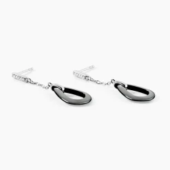 Histoire d'Or Boucles D'oreilles Pendantes Amaris Argent Blanc Céramique Et Oxyde Online
