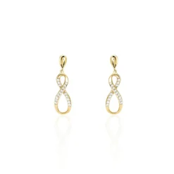 Histoire d'Or Boucles D'oreilles Pendantes Dunya Plaqué Or Jaune Oxyde De Zirconium Discount