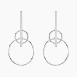 Histoire d'Or Boucles D'oreilles Pendantes Enissa Argent Blanc Sale