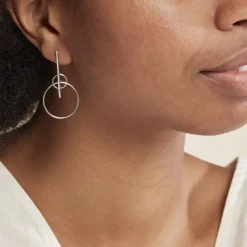 Histoire d'Or Boucles D'oreilles Pendantes Enissa Argent Blanc Sale