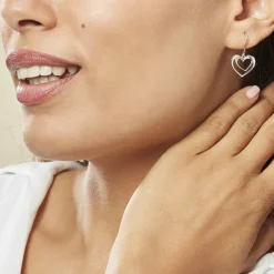 Histoire d'Or Boucles D'oreilles Pendantes Clarra Argent Blanc Discount