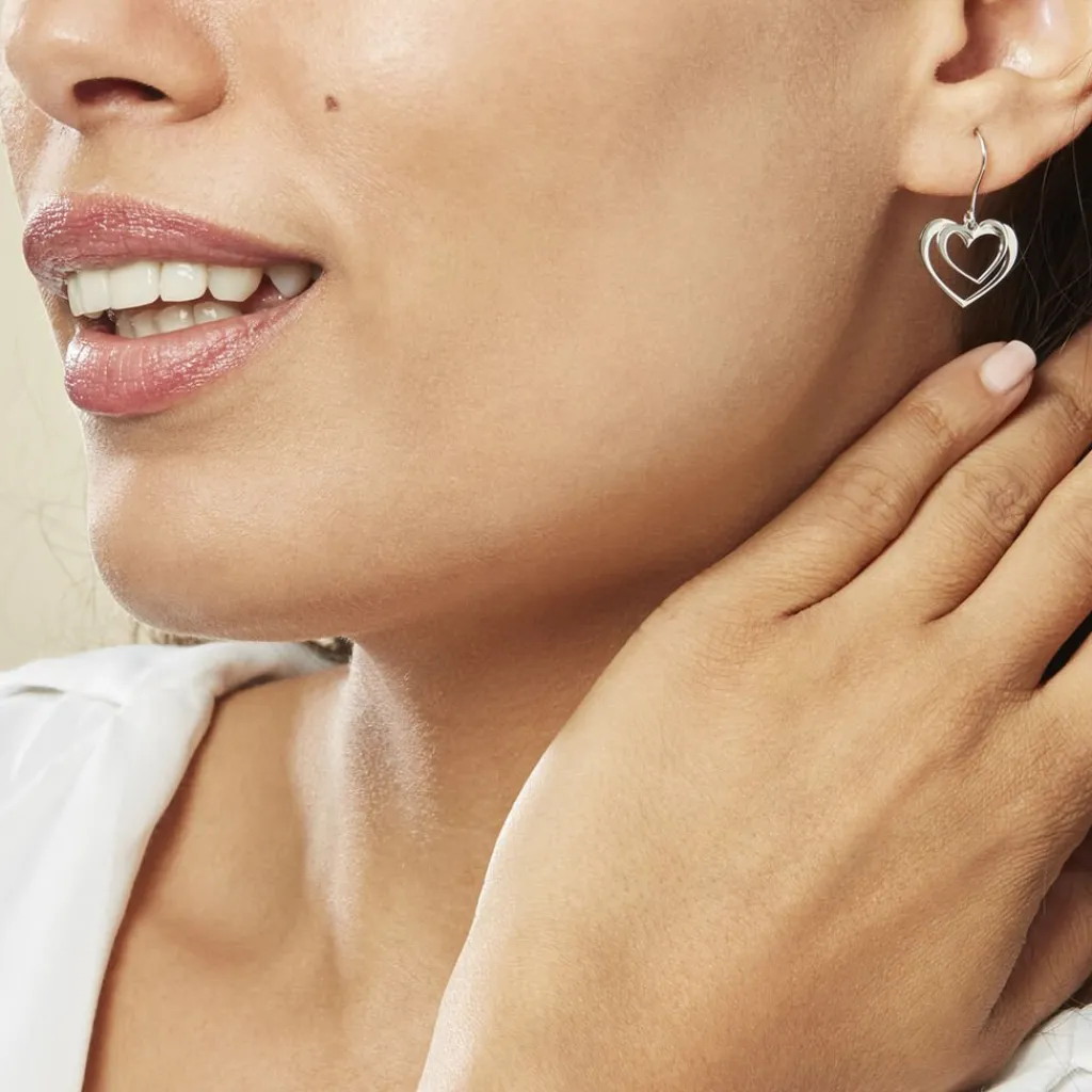 Histoire d'Or Boucles D'oreilles Pendantes Clarra Argent Blanc Discount