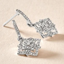 Histoire d'Or Boucles D'oreilles Pendantes Rosée Or Blanc Diamant Discount