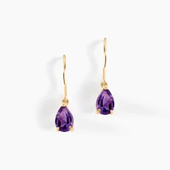 Histoire d'Or Boucles D'oreilles Pendantes Kalyne Or Jaune Amethyste or jaune amethyste violette Discount