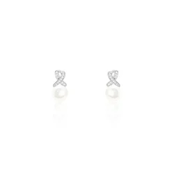 Histoire d'Or Boucles D'oreilles Pendantes Sathine Argent  Perle De Culture Et Oxyde Online