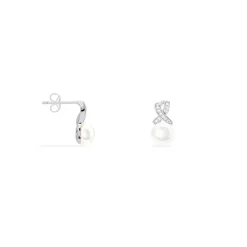 Histoire d'Or Boucles D'oreilles Pendantes Sathine Argent  Perle De Culture Et Oxyde Online