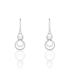 Histoire d'Or Boucles D'oreilles Pendantes Greta Argent Blanc Outlet