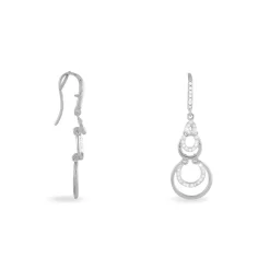 Histoire d'Or Boucles D'oreilles Pendantes Greta Argent Blanc Outlet