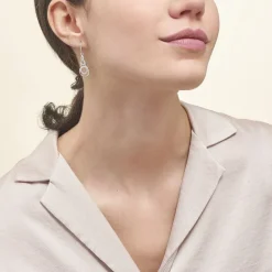 Histoire d'Or Boucles D'oreilles Pendantes Greta Argent Blanc Outlet