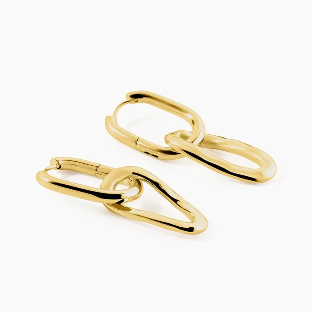 Histoire d'Or Boucles D'oreilles Pendantes Gold Aura Acier Jaune Hot