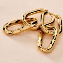 Histoire d'Or Boucles D'oreilles Pendantes Gold Aura Acier Jaune Hot