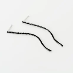 Histoire d'Or Boucles D'oreilles Pendantes Lou-anne Argent Blanc Oxyde Noir argent blanc oxyde de zirconium noir