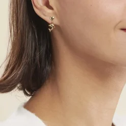 Histoire d'Or Boucles D'oreilles Pendantes Fulvie Coeurs Et Dauphin Or Jaune Discount