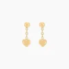 Histoire d'Or Boucles D'oreilles Pendantes Anne-maudae Pendantes Coeurs Or Jaune Outlet