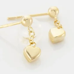 Histoire d'Or Boucles D'oreilles Pendantes Anne-maudae Pendantes Coeurs Or Jaune Outlet