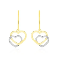 Histoire d'Or Boucles D'oreilles Pendantes Hedley Or Bicolore Hot
