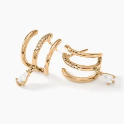 Histoire d'Or Boucles D'oreilles Pendantes Louelia Plaqué Or Doré Oxyde De Zirconium Best