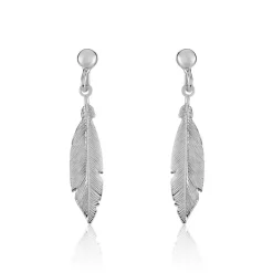 Histoire d'Or Boucles D'oreilles Pendantes Euriell Argent Blanc