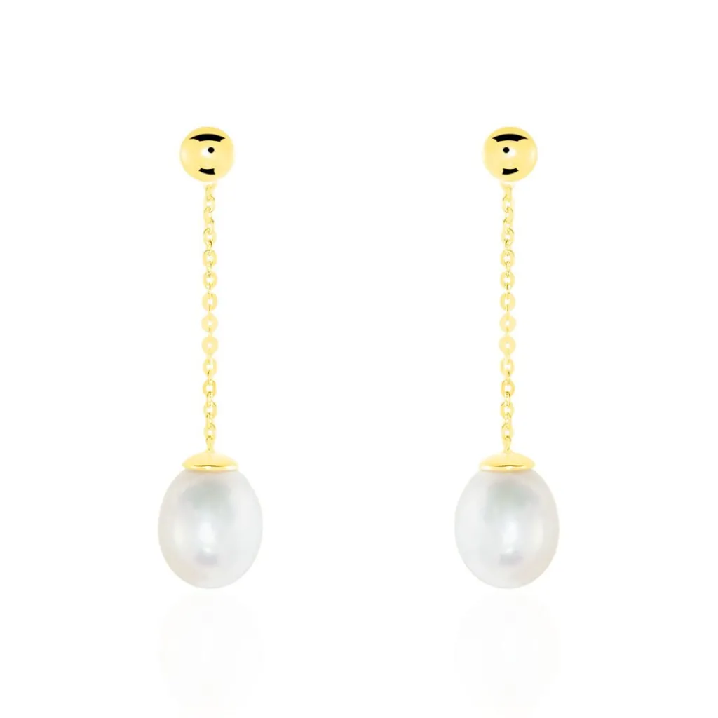 Histoire d'Or Boucles D'oreilles Pendantes Valera Or Jaune Perle De Culture Sale