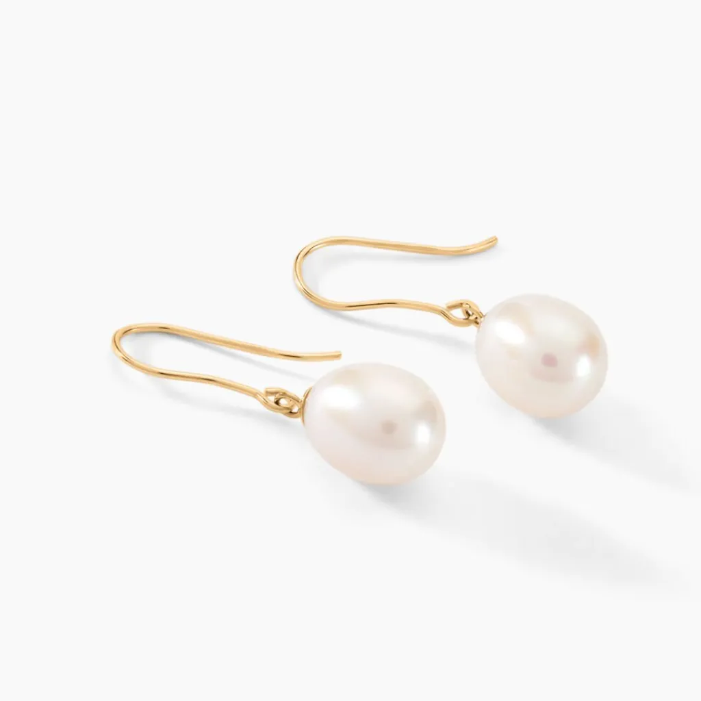 Histoire d'Or Boucles D'oreilles Pendantes Baroque Or Jaune Perle De Culture Outlet