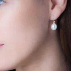 Histoire d'Or Boucles D'oreilles Pendantes Baroque Or Jaune Perle De Culture Outlet