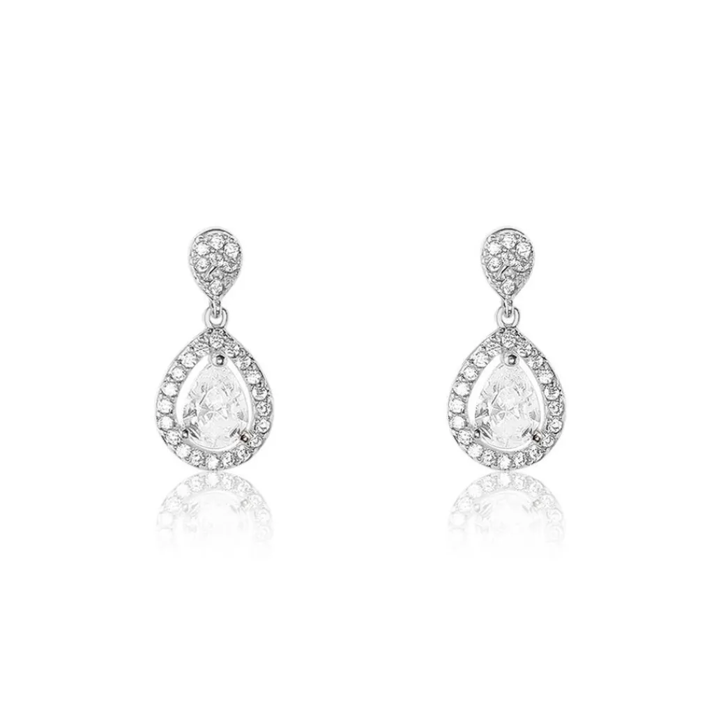 Histoire d'Or Boucles D'oreilles Pendantes Argent Blanc Zelie Oxyde De Zirconium Discount
