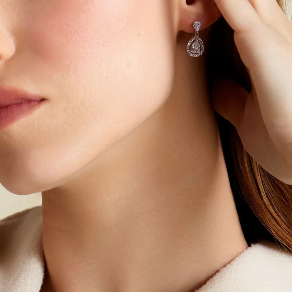 Histoire d'Or Boucles D'oreilles Pendantes Argent Blanc Zelie Oxyde De Zirconium Discount