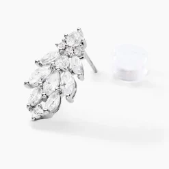 Histoire d'Or Boucles D'oreilles Pendantes Marquis Or Blanc Oxyde De Zirconium Clearance