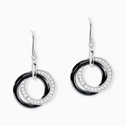 Histoire d'Or Boucles D'oreilles Pendantes Grizzel Argent Blanc Céramique Et Oxyde Online