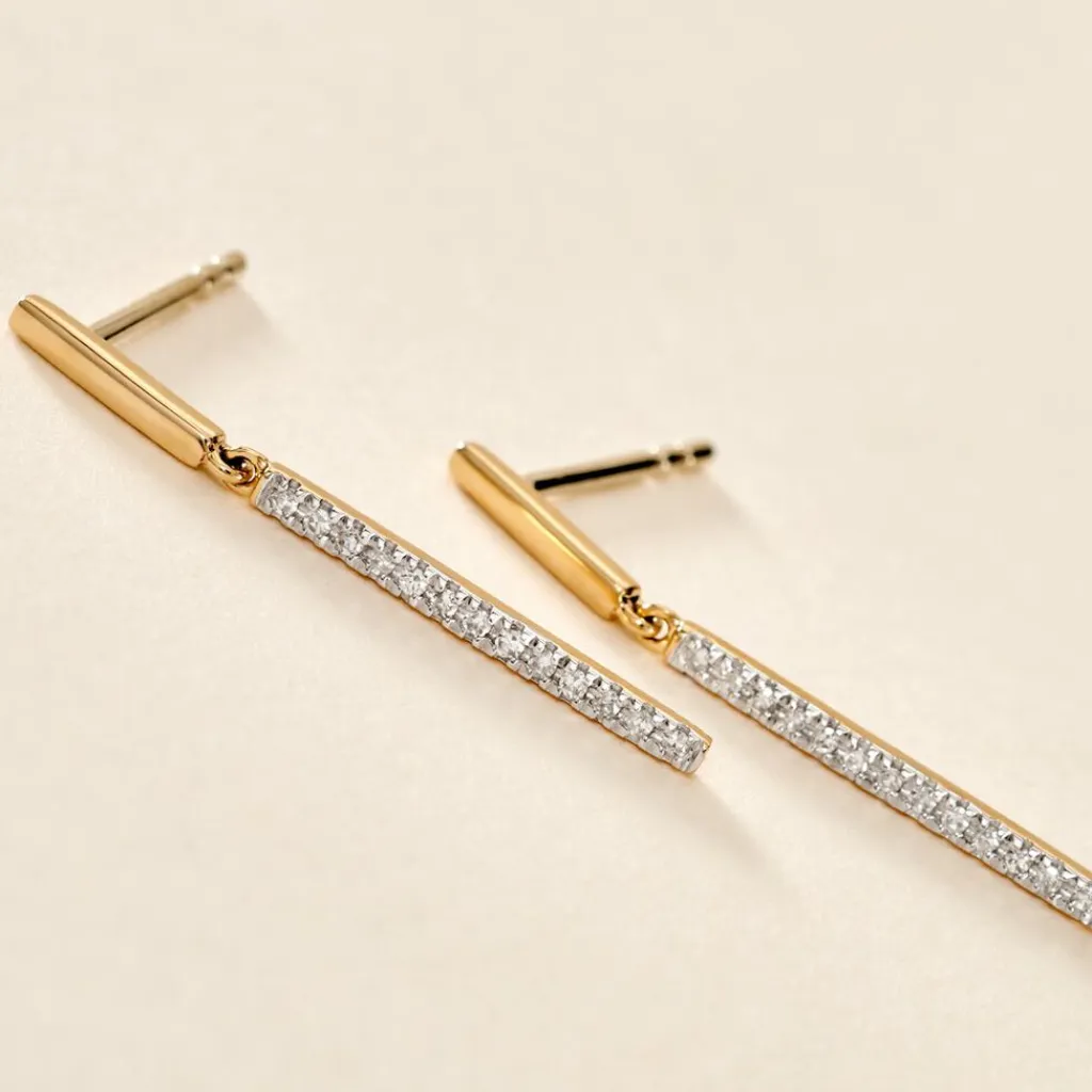 Histoire d'Or Boucles D'oreilles Pendantes Alayna or jaune diamant Outlet