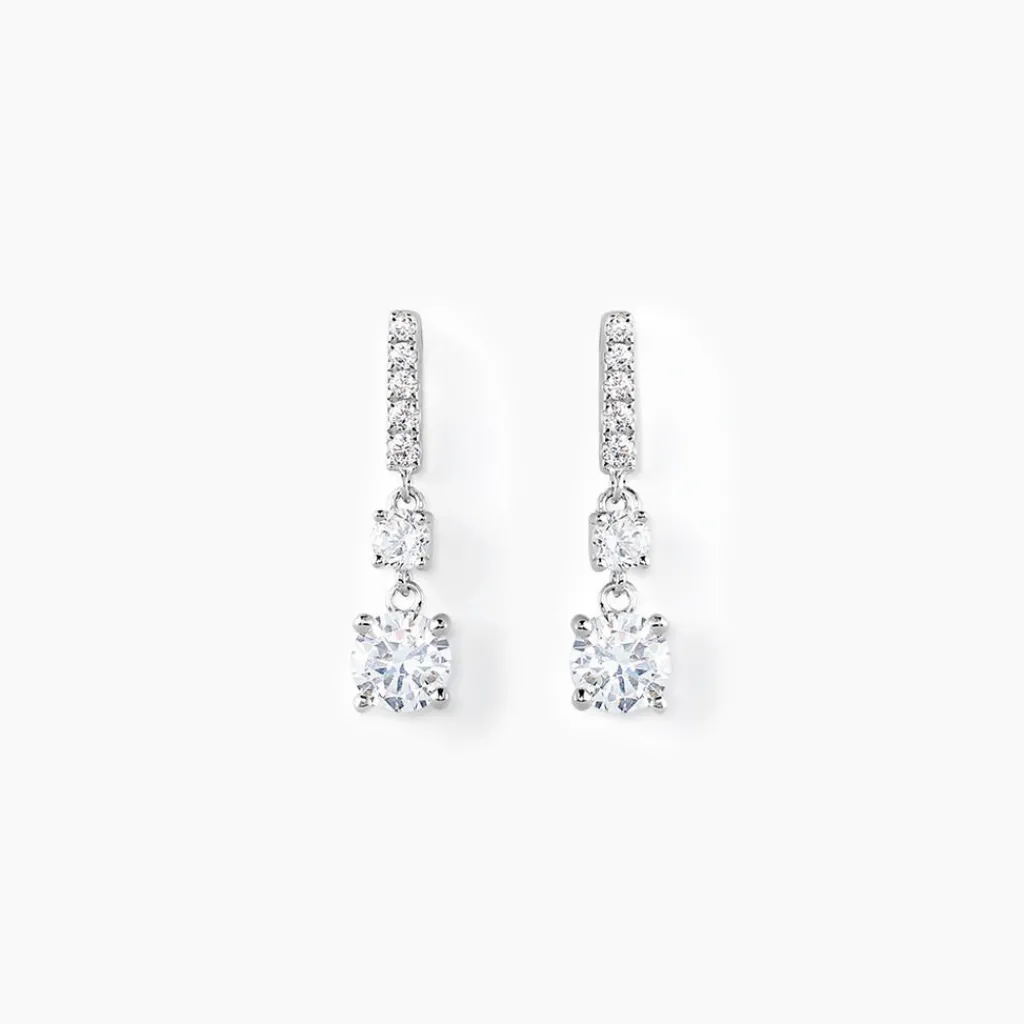 Histoire d'Or Boucles D'oreilles Pendantes Corianne Argent Blanc Oxyde De Zirconium Hot