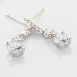 Histoire d'Or Boucles D'oreilles Pendantes Corianne Argent Blanc Oxyde De Zirconium Hot