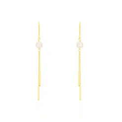 Histoire d'Or Boucles D'oreilles Pendantes Salman Or Jaune Perle De Culture Clearance