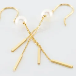 Histoire d'Or Boucles D'oreilles Pendantes Salman Or Jaune Perle De Culture Clearance