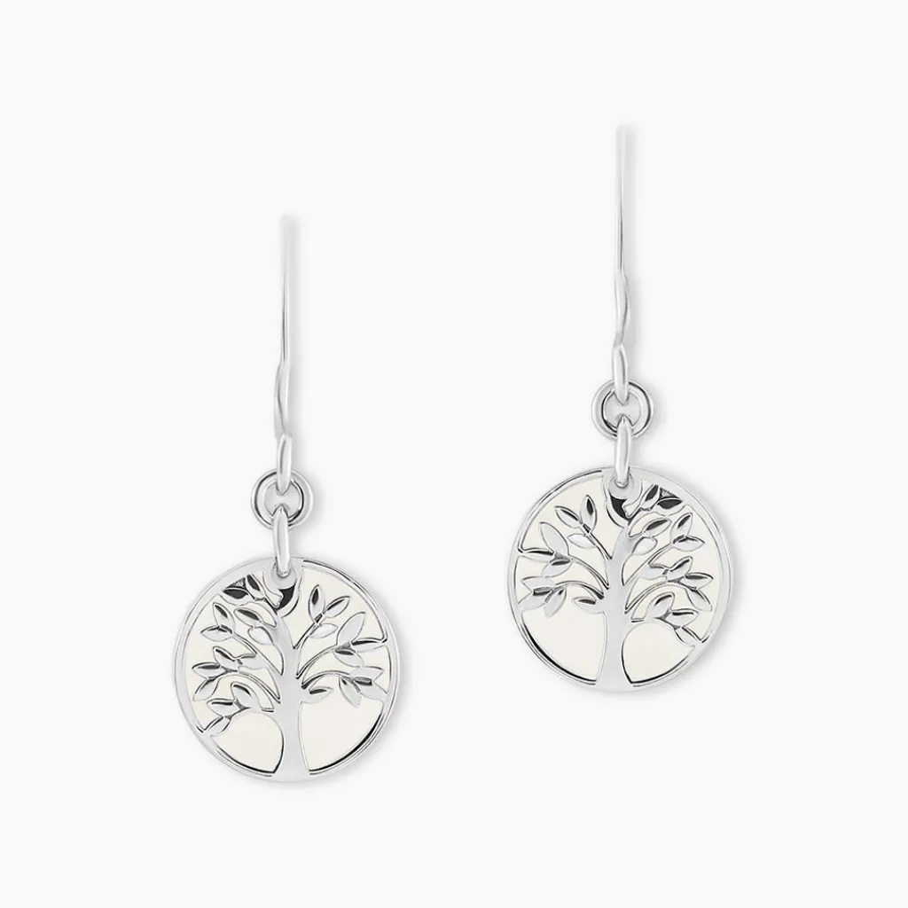 Histoire d'Or Boucles D'oreilles Pendantes Argent Blanc Sofee Nacress Outlet